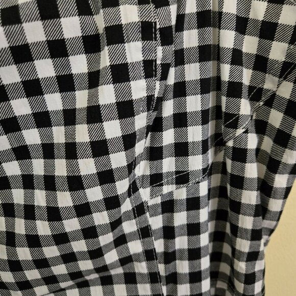 Avec Les Filles NWT Black White Gingham Fit And Flare Midi Dress Pockets Size 12 - Picture 6 of 10